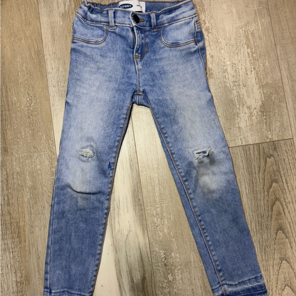 Old Navy Light Blue Distressed Jeans Slim Fit | Girls Size 5T